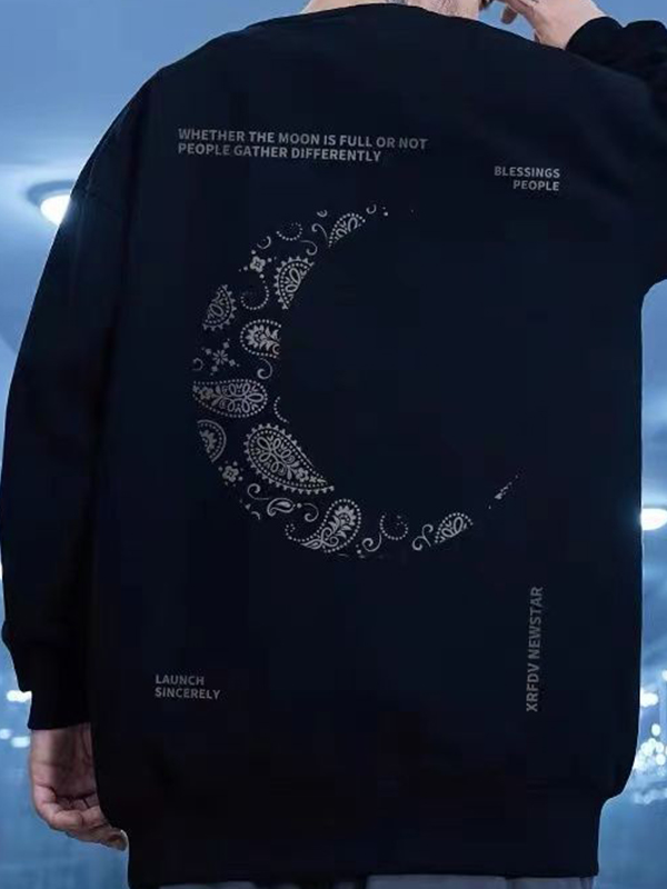 Herren-Sweatshirt mit Mondform-Print-2