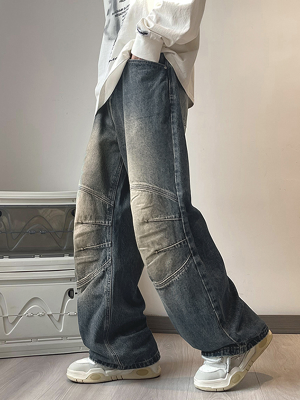 Lose Herrenjeans im Used-Look mit Rüschen-1