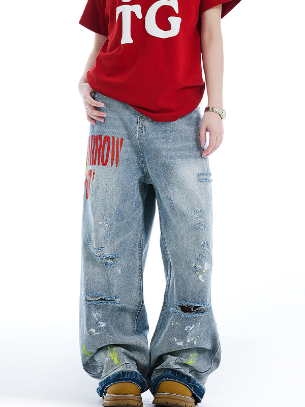 Boyfriendjeans mit verwaschener Vintage-Stickerei-3