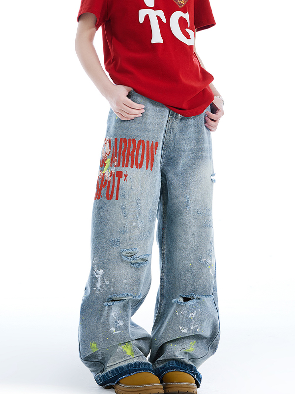 Boyfriendjeans mit verwaschener Vintage-Stickerei-4