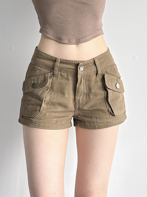 Vintage Street Style Jeansshorts mit Taschen-1
