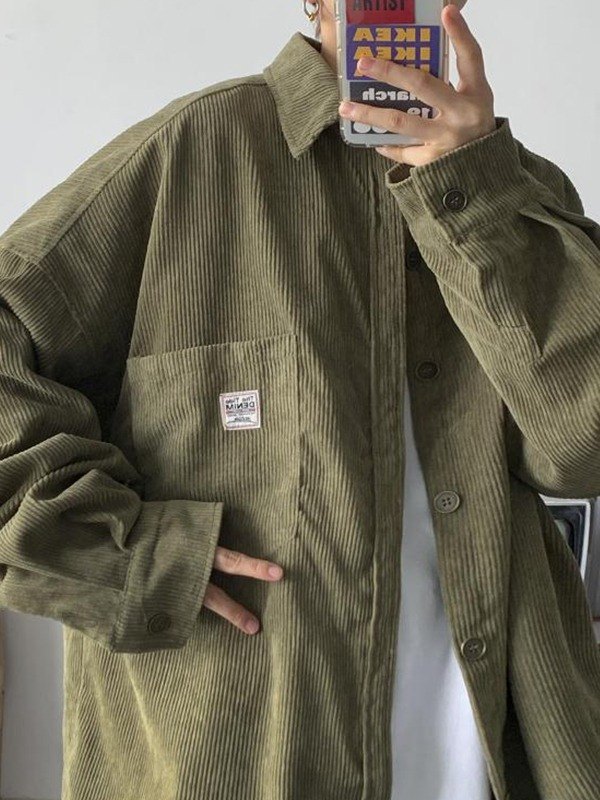 Lockeres Button-Down-Hemd aus Cord für Herren-2