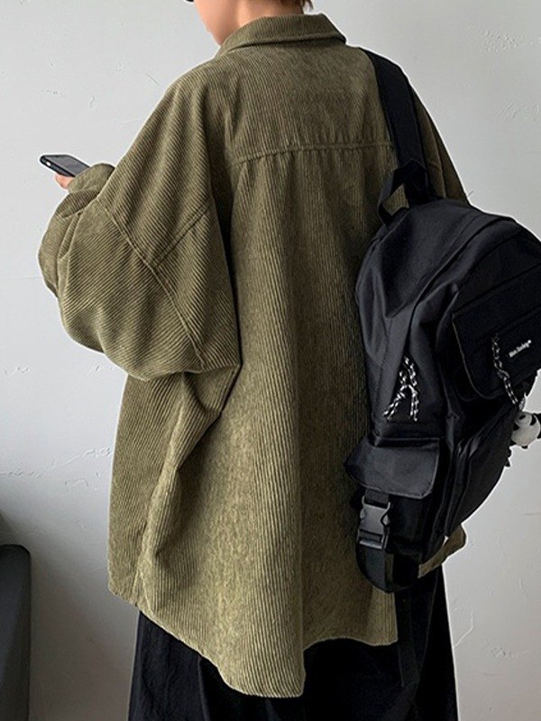 Lockeres Button-Down-Hemd aus Cord für Herren-4
